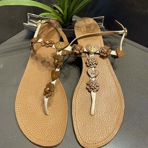 Tory burch leather sandals